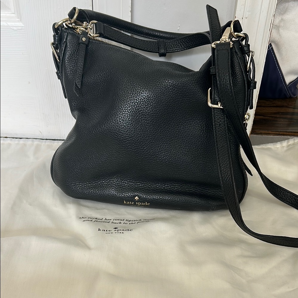 Kate Spade Black Shoulder Bag with Gold Hardware